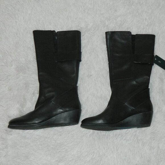 Emu Boots Black Leather Tall Style Allira Boots Size 7 - Picture 5 of 13